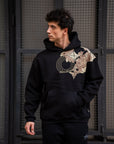 Kabaran Baskılı Oversize Siyah Sweatshirt 4956