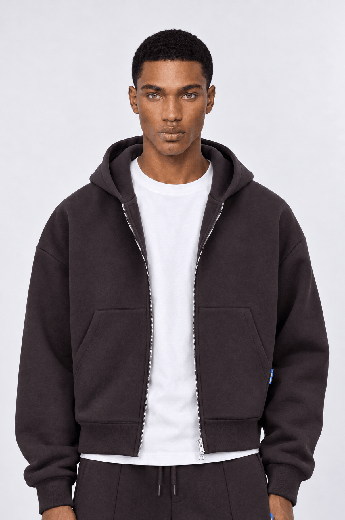 Panda Fermuarlı Oversize Kahve Sweatshirt 5006