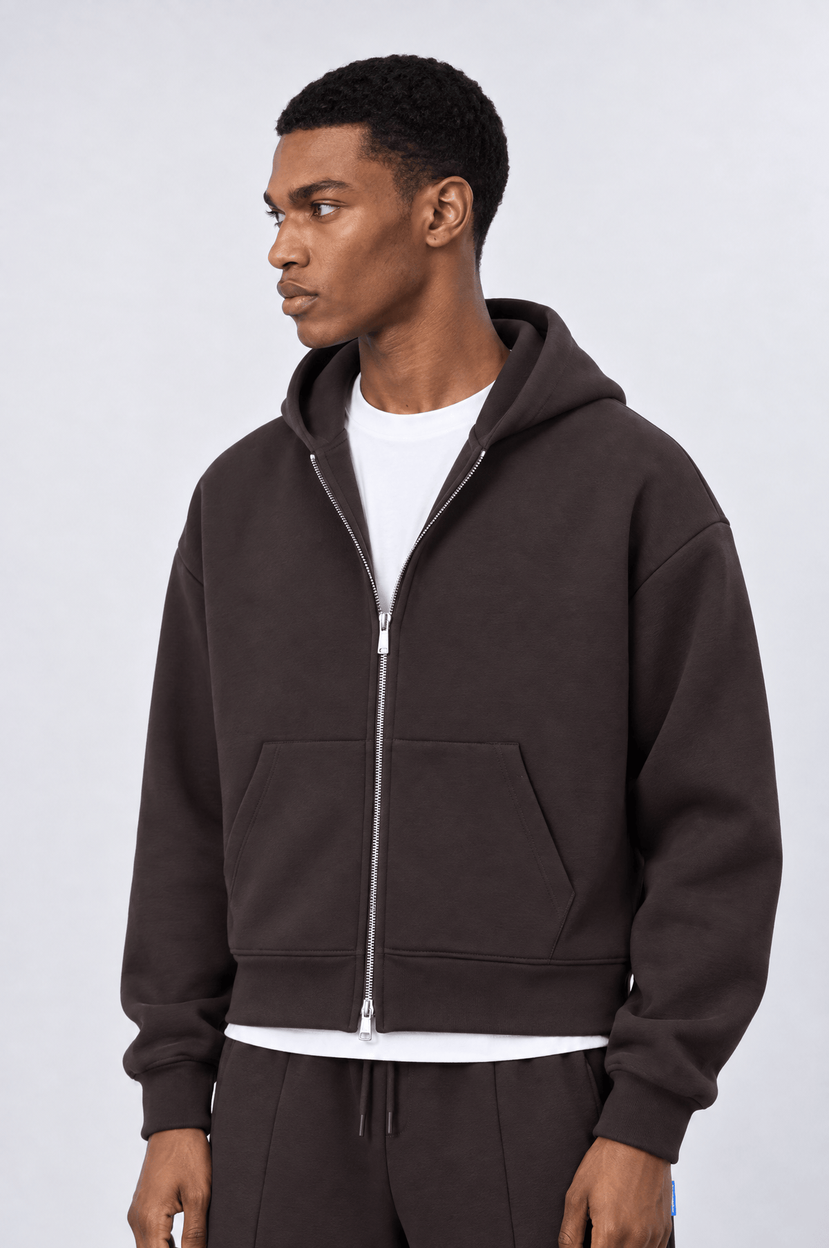 Panda Fermuarlı Oversize Kahve Sweatshirt 5006