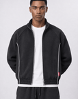 Biye Detaylı Panda Fermuarlı Oversize Siyah Sweatshirt 5007
