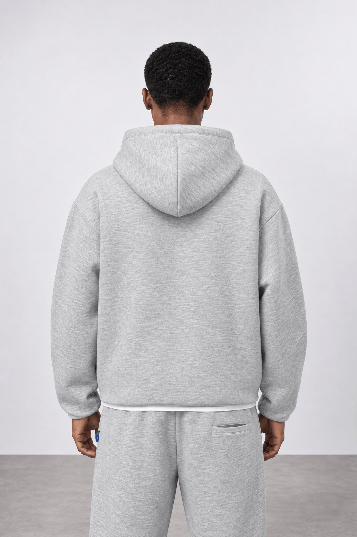 Cep Detaylı Panda Fermuarlı Oversize Gri Melanj Sweatshirt 5028