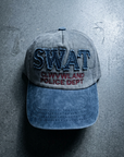 Swat Aplikeli Retro Yıkamalı Lacivert Cap Şapka