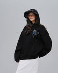 At Desenli Oversize Siyah Sweatshirt 4957