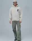 Püsküllü At Baskılı Oversize Taş Sweatshirt 4962