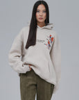 Püsküllü Kaz Aplike Oversize Taş Sweatshirt 4996