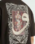 Yüksek Baskılı Eva Nakışlı Kahve Oversize Tshirt 5105