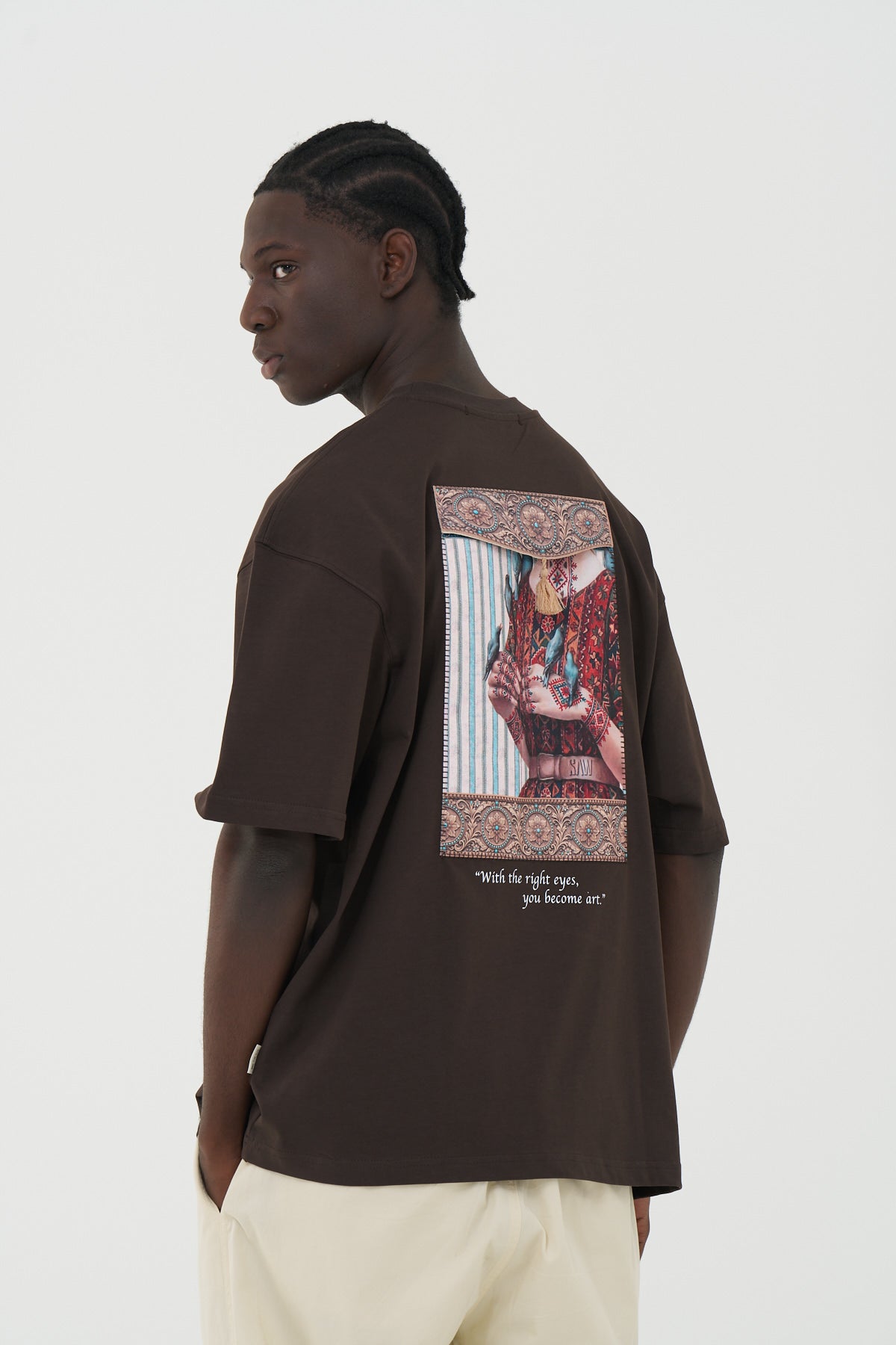 Abstract Nature Kahve Oversize Tshirt 5151