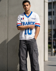 Fransa Aplikeli Triko Oversize Beyaz Tshirt