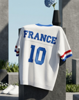 Fransa Aplikeli Triko Oversize Beyaz Tshirt