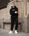 Freesoul Baskılı Oversize Kapüşonlu Sweatshirt Jogger Takım