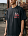 Kabartma Baskı Siyah Oversize Tshirt 5178