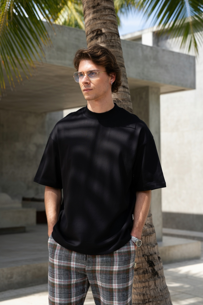 Basıc Siyah Oversize Tshirt 261031