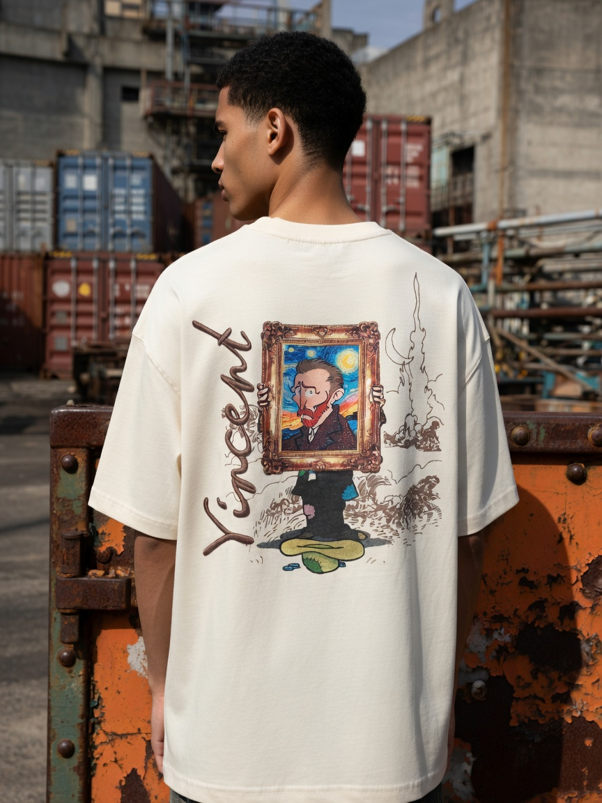 Vincent Nakışlı Taş Oversize Tshirt 5175