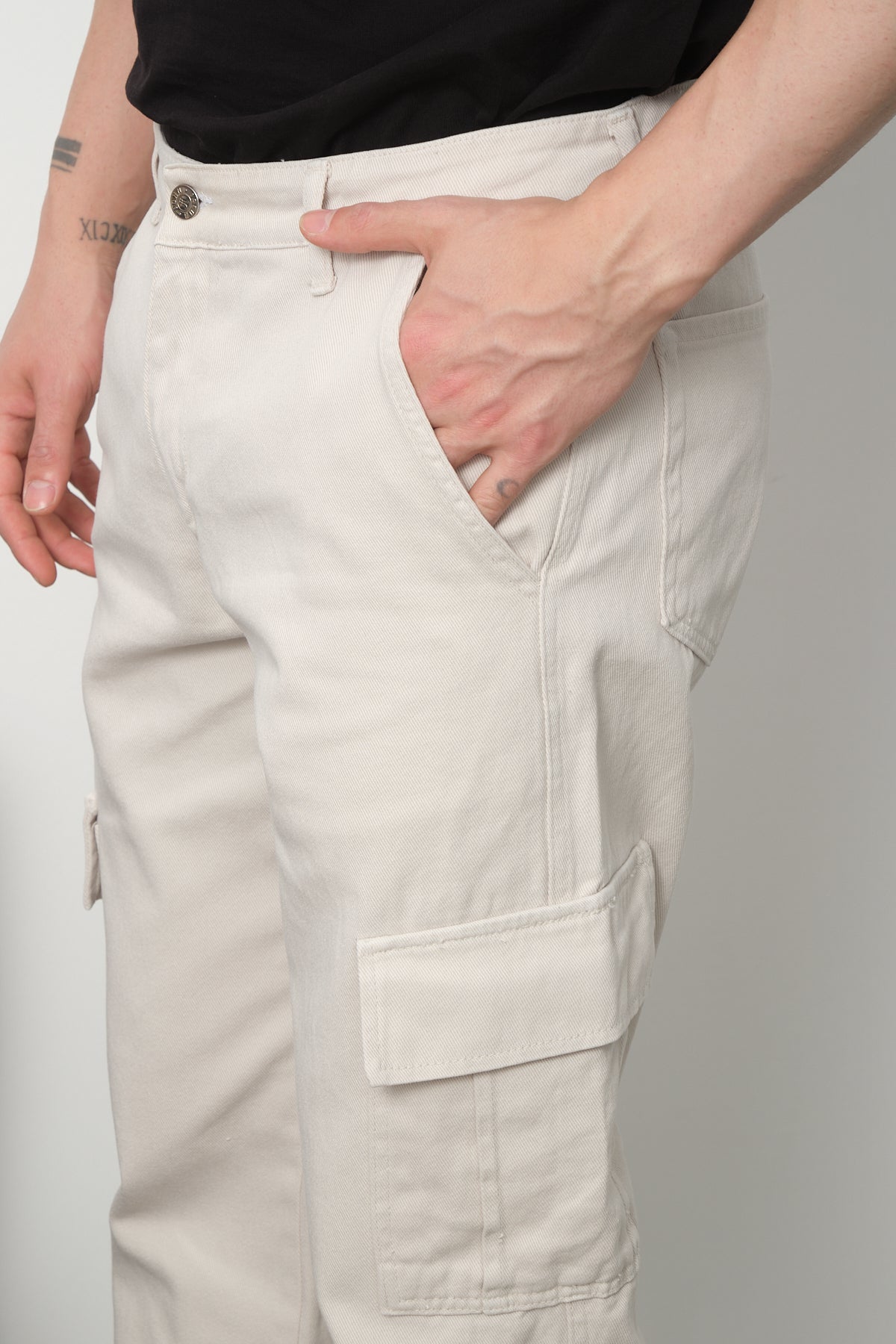 Kargo Cepli Baggy Gabardin Erkek Pantolon