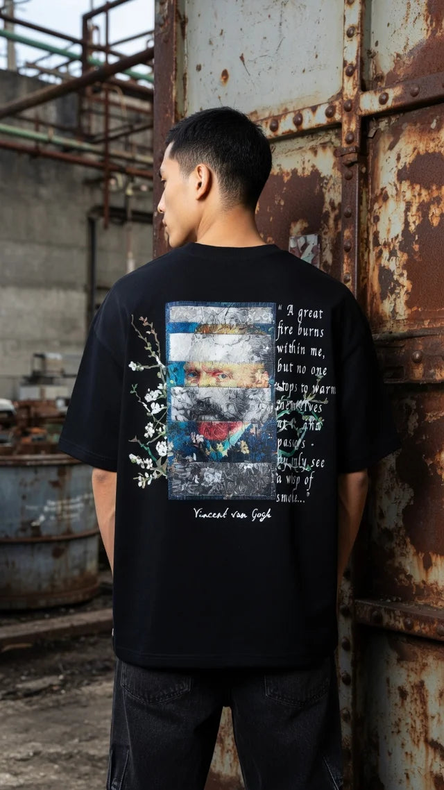 Vincent Van Gogh Siyah Oversize Tshirt 5167