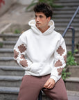 Kolu Desenli Oversize Ekru Sweatshirt 4987