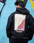 Halı Aplikeli  Oversize Siyah Sweatshirt 4959