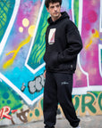 Halı Aplikeli  Oversize Siyah Sweatshirt 4959