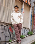 Örgü Detaylı Oversize Taş Sweatshirt 4985