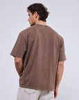 2FT Nakışlı Yıkamalı Kahve Oversize Tshirt 261013