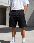 Modal Kemerli Siyah Erkek Şort 25016
