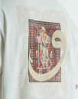 Yüksek Baskılı Eva Nakışlı Ekru Oversize Tshirt 5105