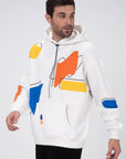 Colorful Baskılı Kapüşonlu Oversize Sweatshirt