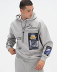 Music Baskılı Kapüşonlu Oversize Sweatshirt