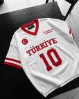 Türkiye Aplikeli Triko Oversize Beyaz Tshirt